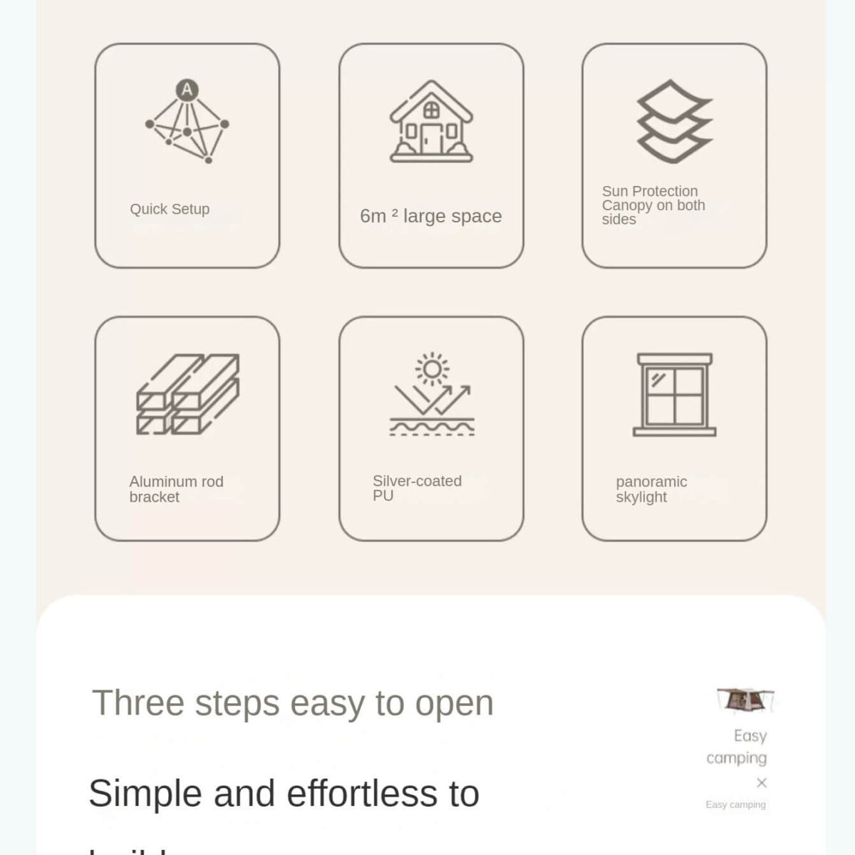 Pop Up A-Frame Tent With Sun Protection Canopy