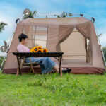 Pop Up A-Frame Tent With Sun Protection Canopy