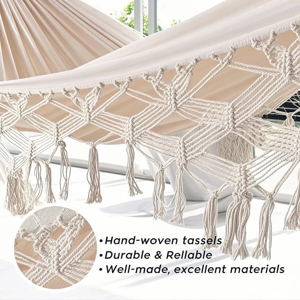 Canvas Hammock With Fringe
