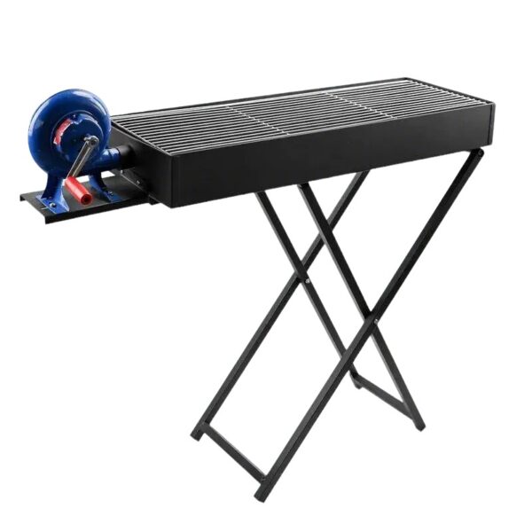 BBQ Grill with Portable Fan and Charcoal Smoker