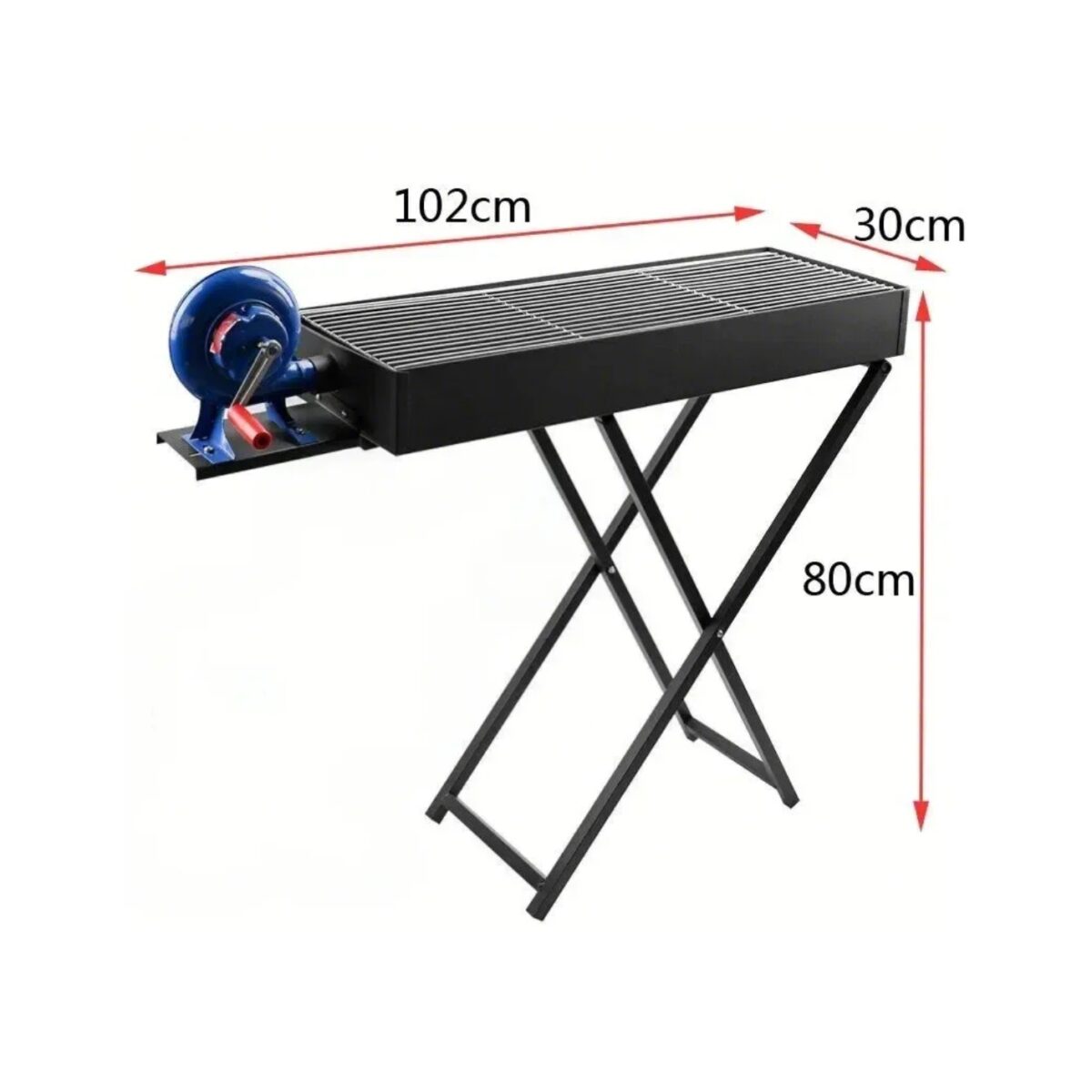 BBQ Grill with Portable Fan and Charcoal Smoker