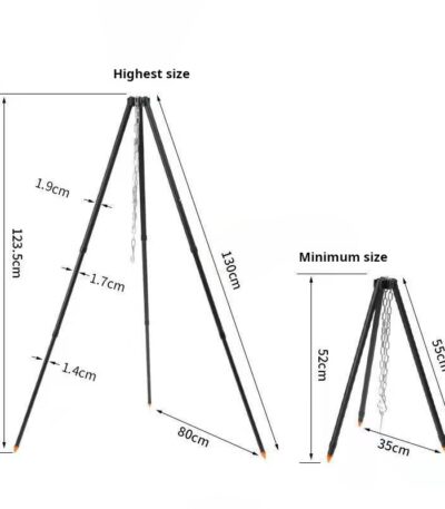 Campfire Tripod With Adjustable Grill Grate