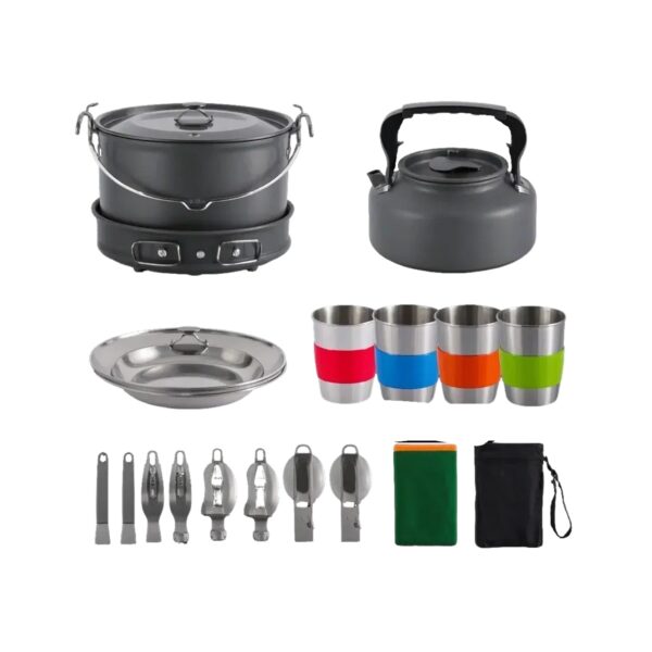 camping cooking set with stove